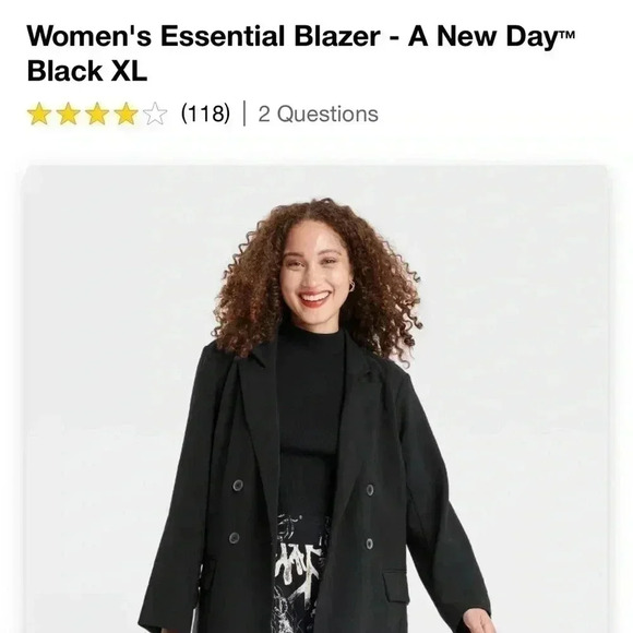 NWT Women's Essential Blazer - A New Day
Black XL - Picture 4 of 4
